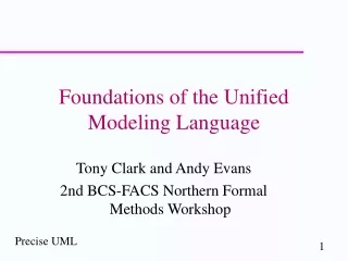 Foundations of the Unified Modeling Language