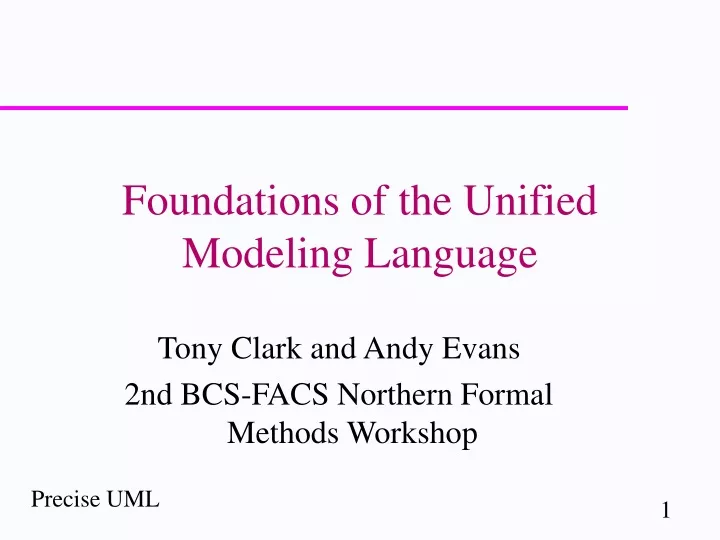 foundations of the unified modeling language