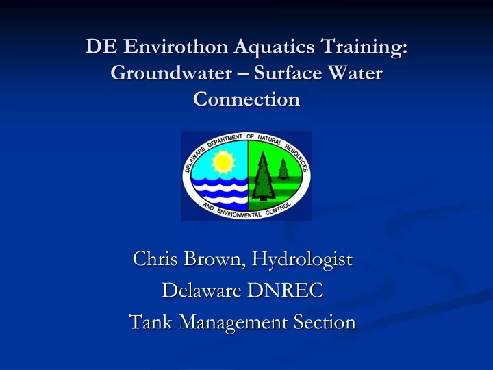 de envirothon aquatics training groundwater surface water connection