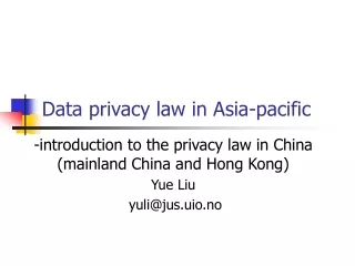 Data privacy law in Asia-pacific