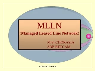 MLLN ( Managed Leased Line Network ) 		    M.S . CHORASIA 			SDE,RTTCAM