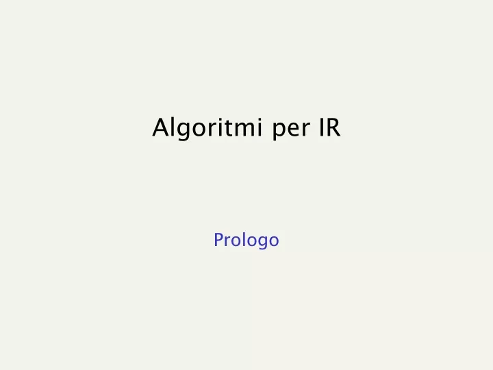 algoritmi per ir