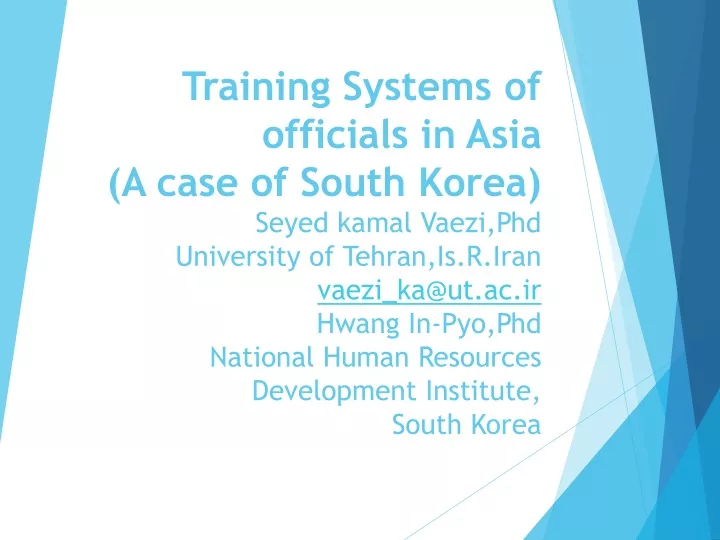 training systems of officials in asia a case
