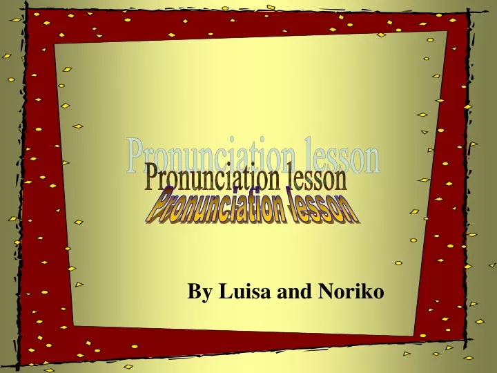 pronunciation lesson