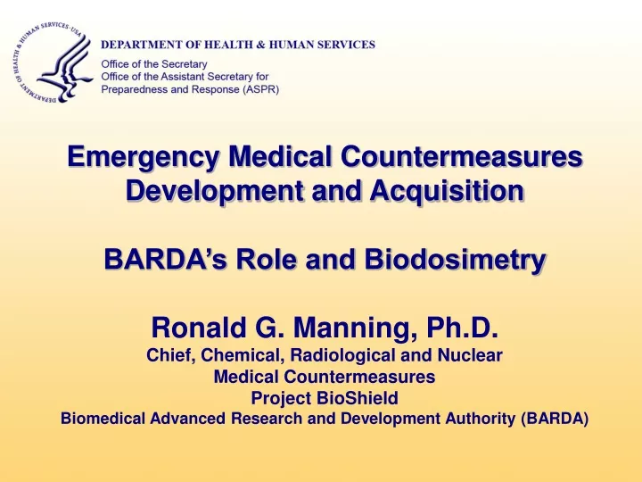 emergency medical countermeasures development