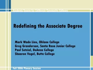 Redefining the Associate Degree