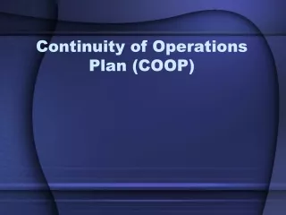 Continuity of Operations Plan (COOP)