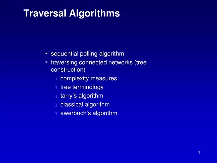 traversal algorithms