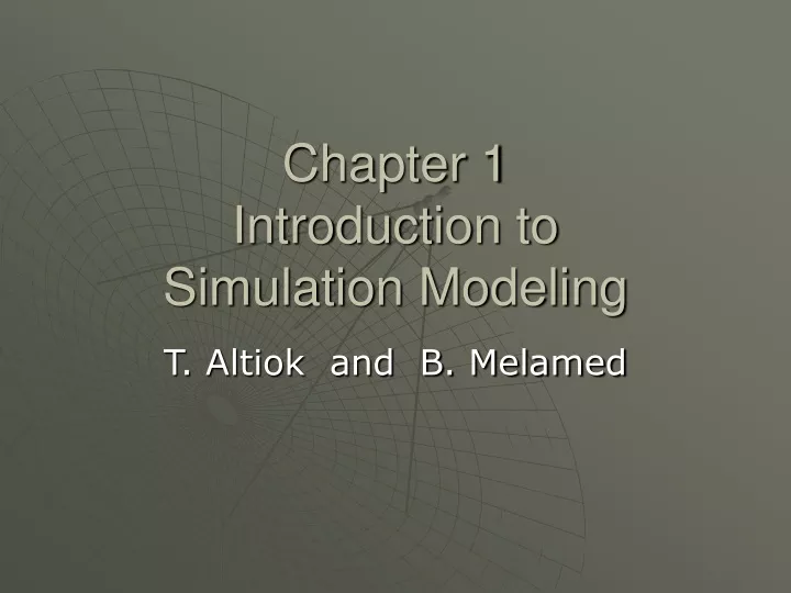 chapter 1 introduction to simulation modeling