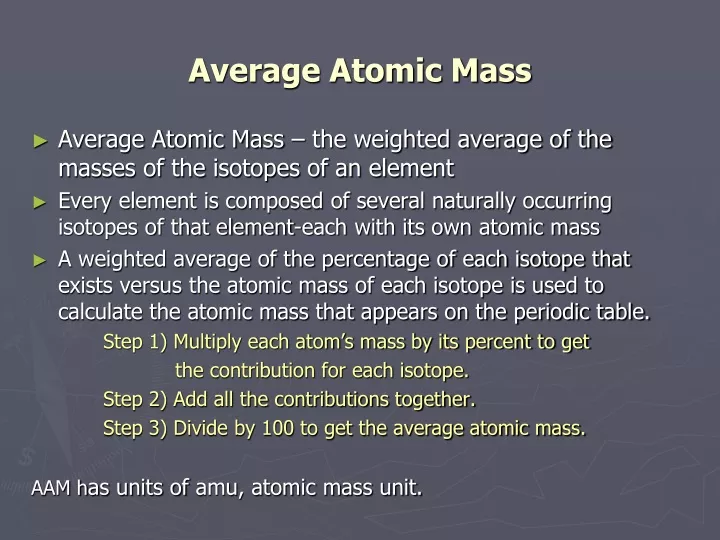 average atomic mass