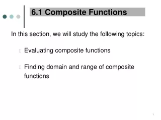 6.1 Composite Functions