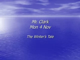 Mr. Clark Mon 4 Nov