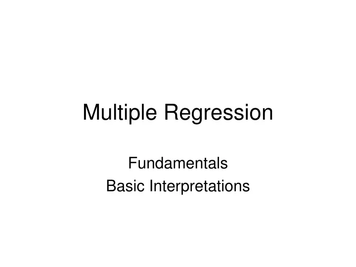 multiple regression