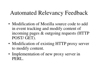 Automated Relevancy Feedback