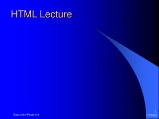 HTML Lecture