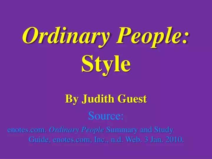 ordinary people style