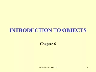 INTRODUCTION TO OBJECTS