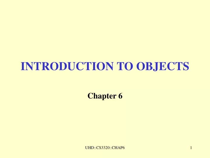 introduction to objects