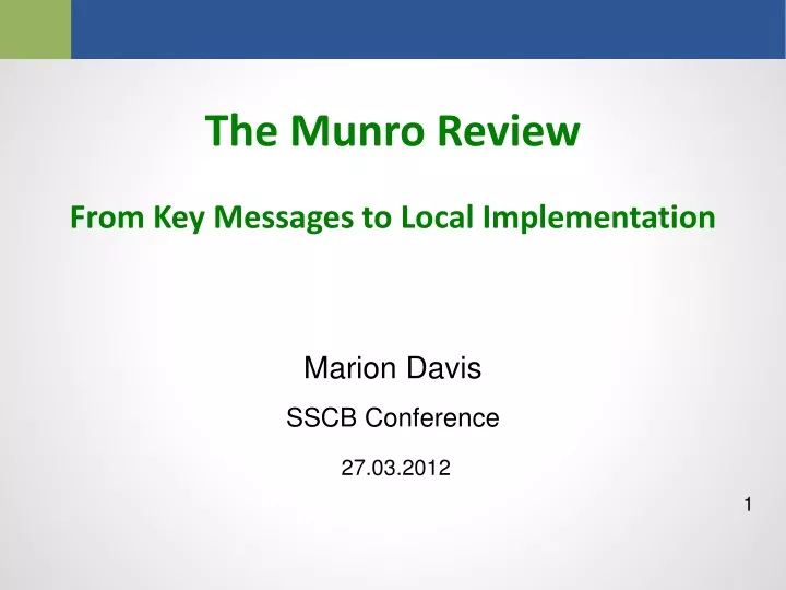 the munro review from key messages to local implementation