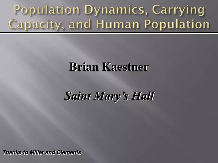 population dynamics carrying capacity and human population