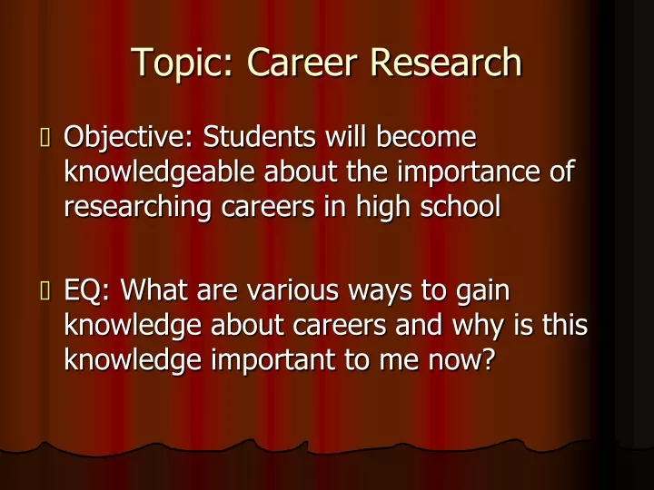 topic career research