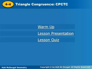 Triangle Congruence: CPCTC