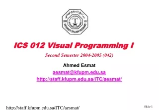 ICS 012  Visual Programming I