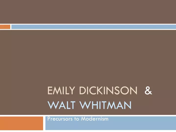 emily dickinson walt whitman
