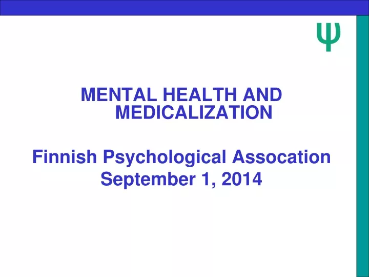 mental health and medicalization finnish