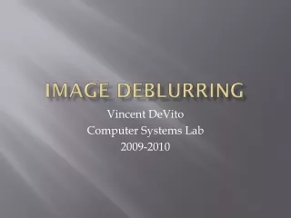 Image  Deblurring