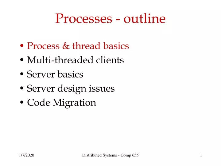 processes outline