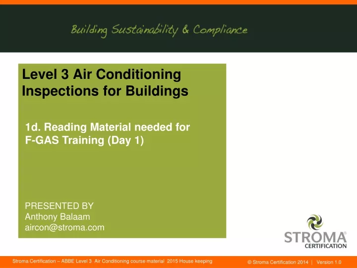 level 3 air conditioning inspections for buildings