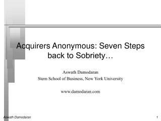 Acquirers Anonymous: Seven Steps back to Sobriety…