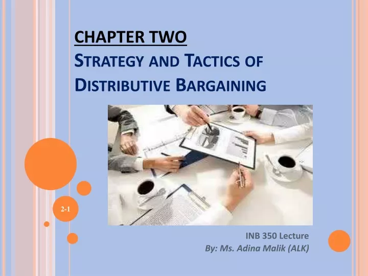 chapter two strategy and tactics of distributive bargaining