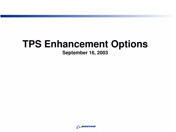 tps enhancement options september 16 2003