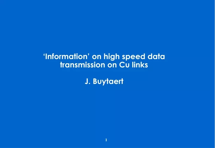 information on high speed data transmission