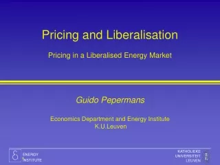 Pricing and Liberalisation Pricing in a Liberalised Energy Market