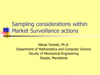 Sampling considerations within Market Surveillance actions