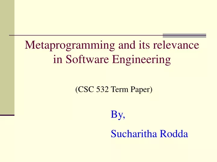metaprogramming and its relevance in software