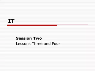Session Two Lessons Three and Four