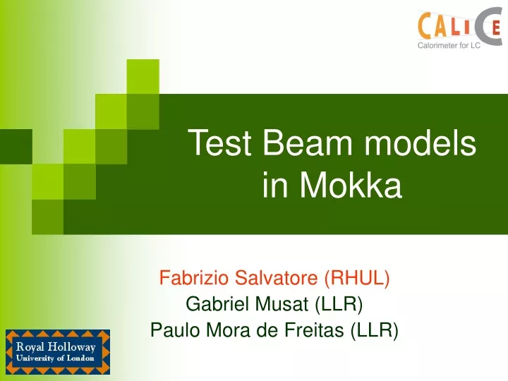 test beam models in mokka