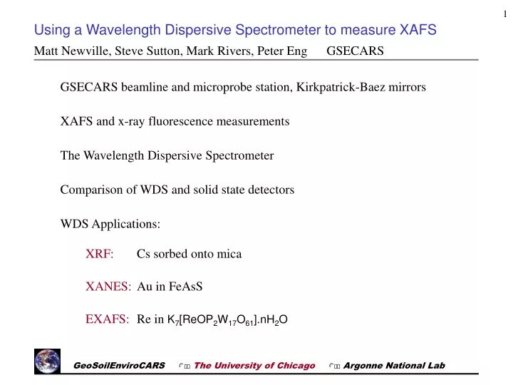 using a wavelength dispersive spectrometer