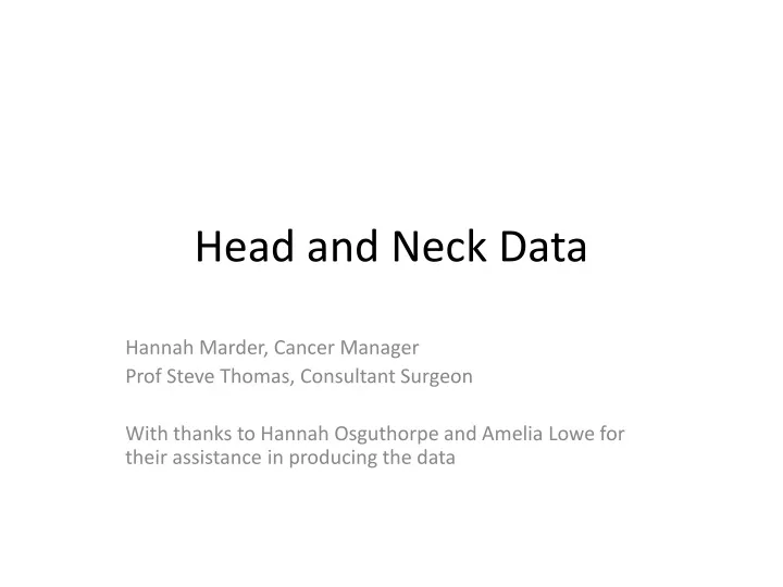 head and neck data