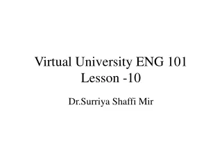 Virtual University ENG 101 Lesson -10