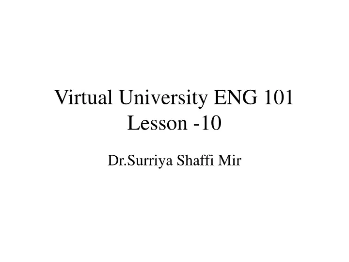 virtual university eng 101 lesson 10