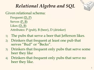 Relational Algebra and SQL