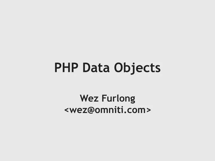 php data objects