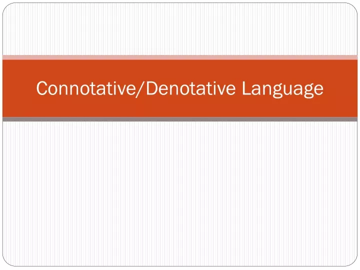 connotative denotative language