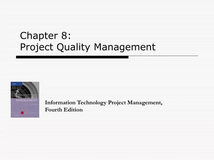 chapter 8 project quality management