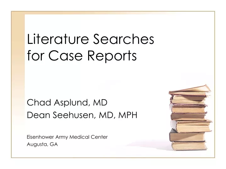 literature searches for case reports